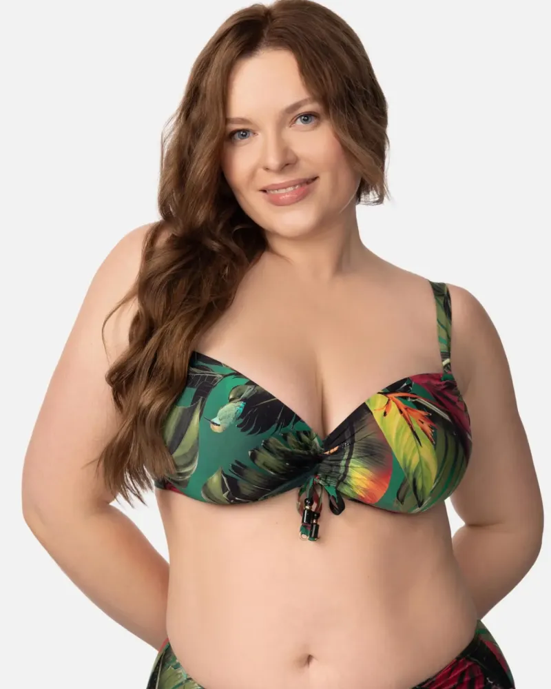 Бански горна част с меки чашки без подплънки WILD RHYTHM