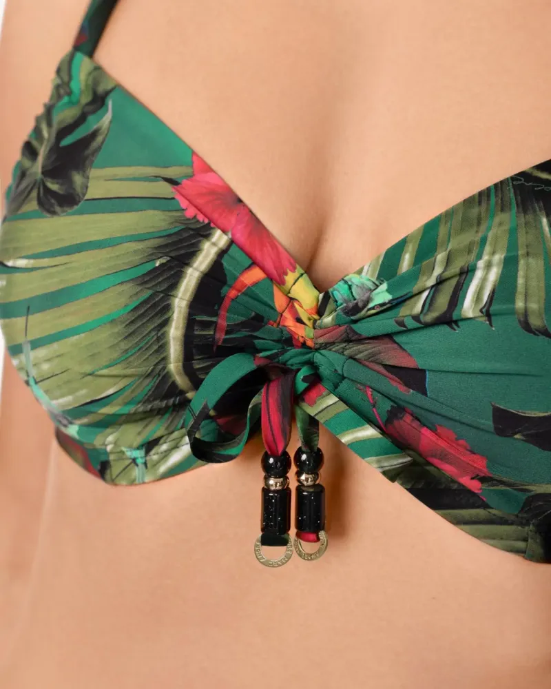 Бански горна част с меки чашки без подплънки WILD RHYTHM