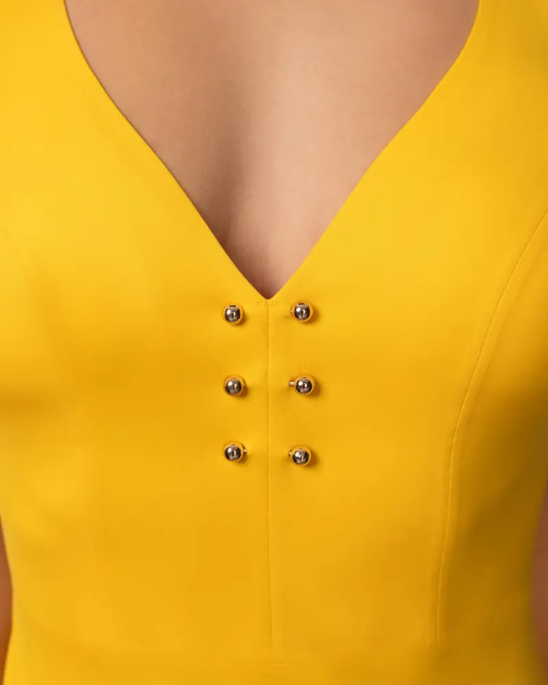 Цял бански без банели в жълт цвят PURE FOAM