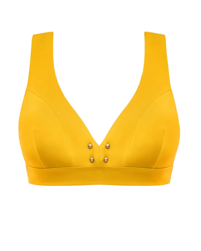 Бански горна част без банели в жълт цвят PURE FOAM