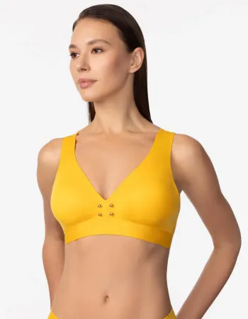 Бански горна част без банели в жълт цвят PURE FOAM