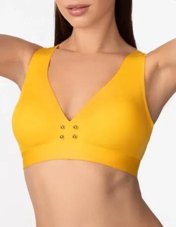 Бански горна част без банели в жълт цвят PURE FOAM