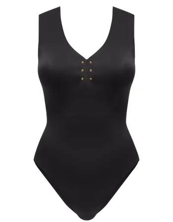 Цял бански без банели в черен цвят PURE FOAM