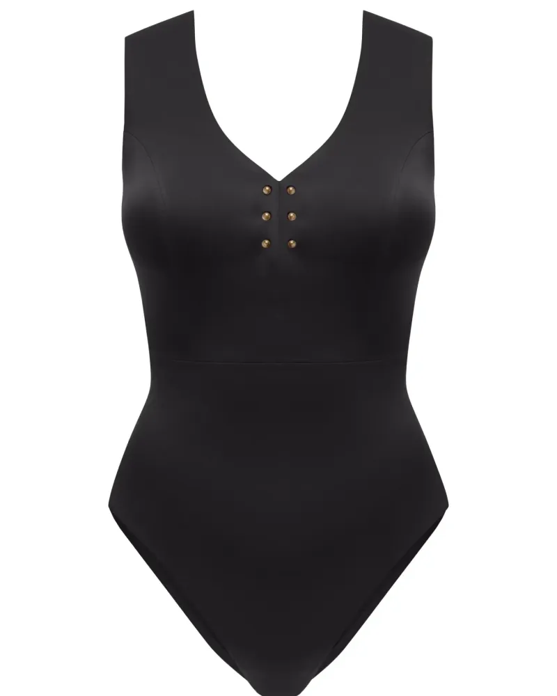 Цял бански без банели в черен цвят PURE FOAM