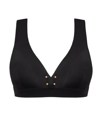 Бански горна част без банели в черен цвят PURE FOAM