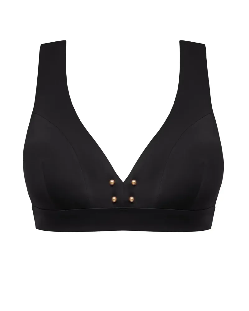 Бански горна част без банели в черен цвят PURE FOAM