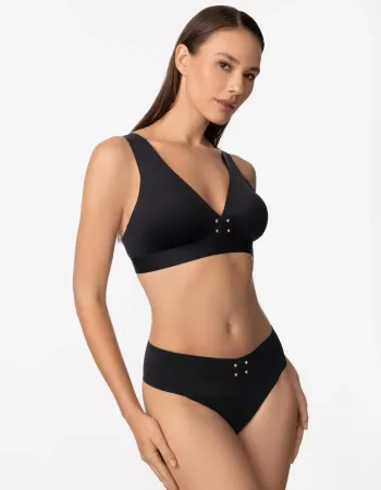 Бански горна част без банели в черен цвят PURE FOAM