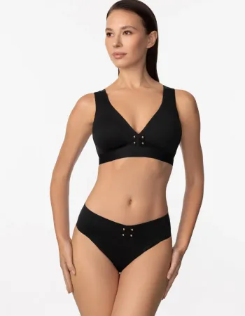 Бански горна част без банели в черен цвят PURE FOAM