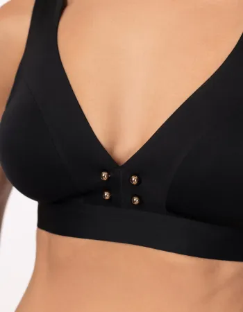 Бански горна част без банели в черен цвят PURE FOAM