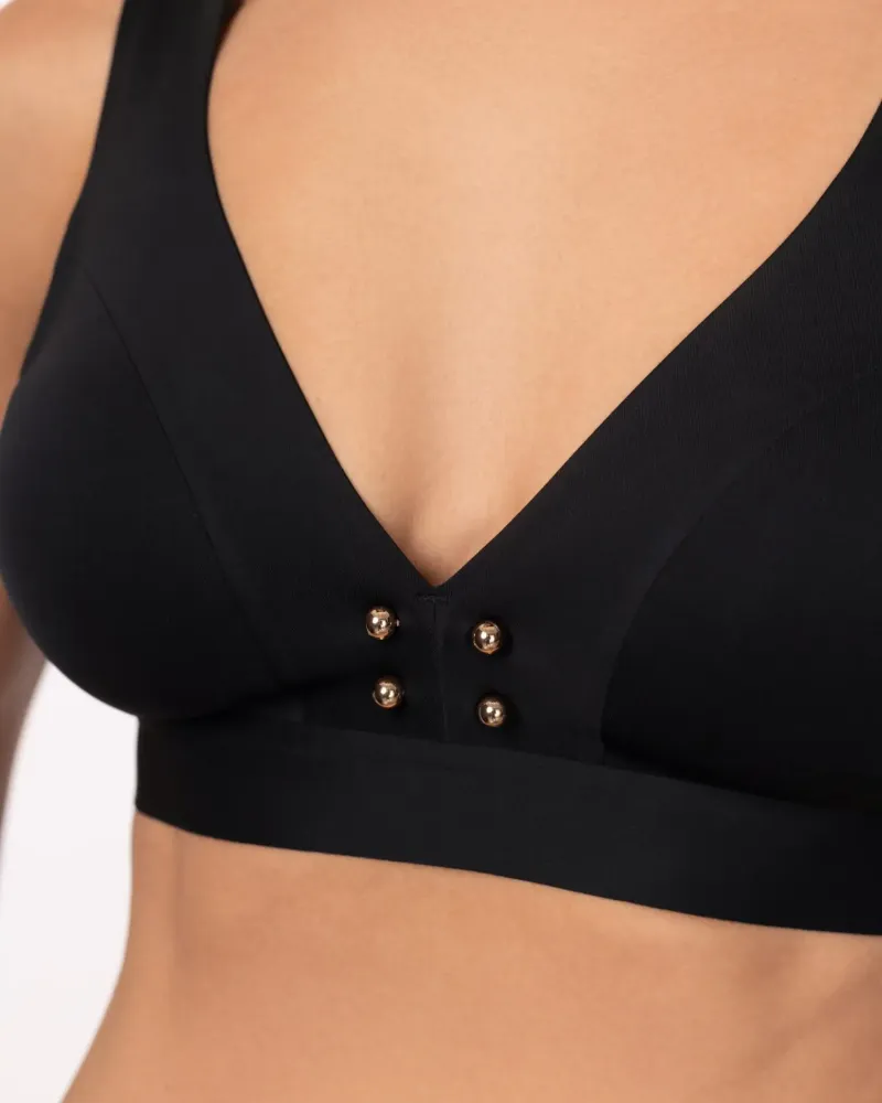 Бански горна част без банели в черен цвят PURE FOAM