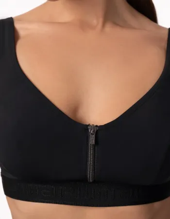 Бански горна част в черен цвят Zipper