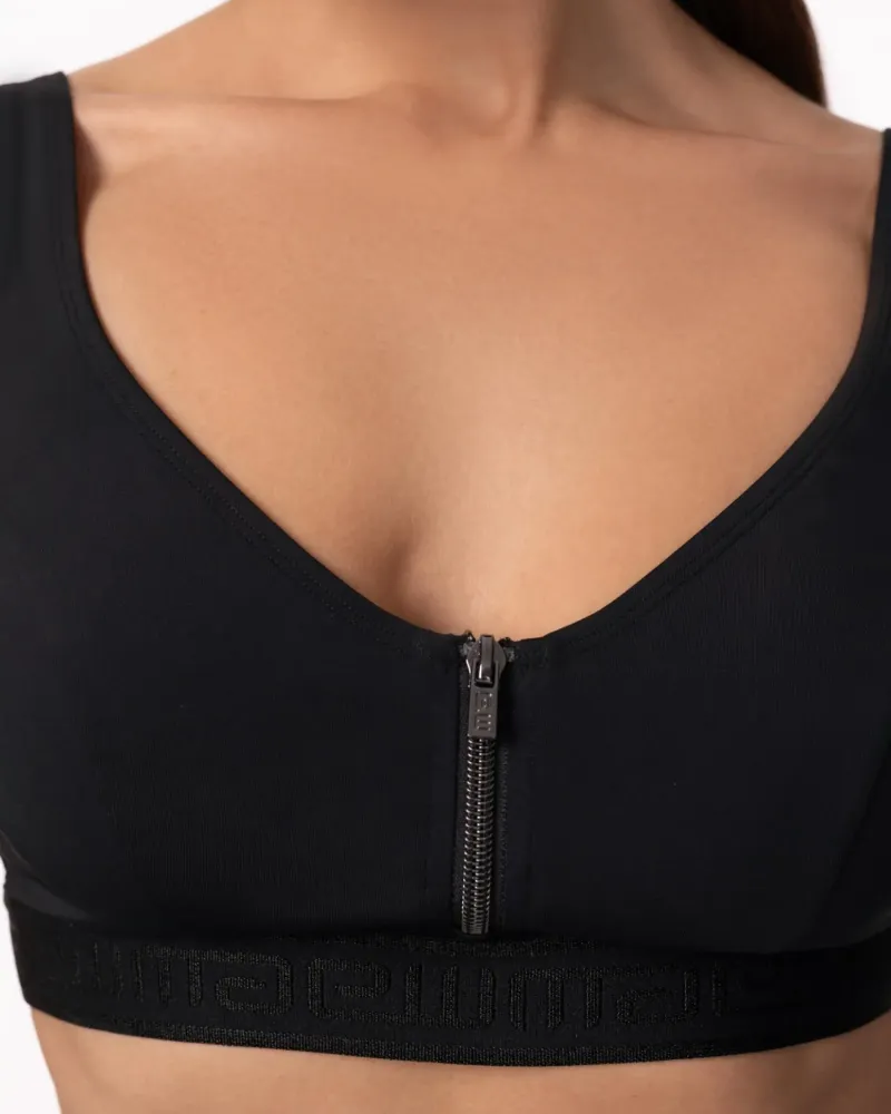 Бански горна част в черен цвят Zipper