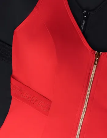 Цял бански в червен цвят Zipper