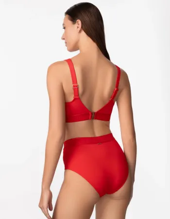 Бански горна част в червен цвят Zipper