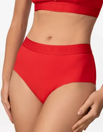 Бански долна част в червен цвят Zipper