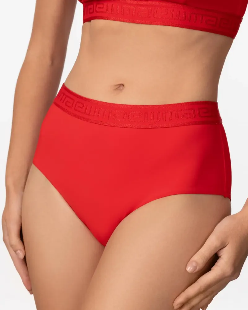 Бански долна част в червен цвят Zipper