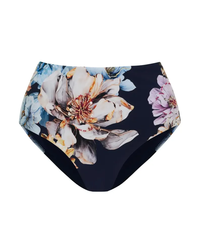 Бански долнище с висока талия Midnight Bloom