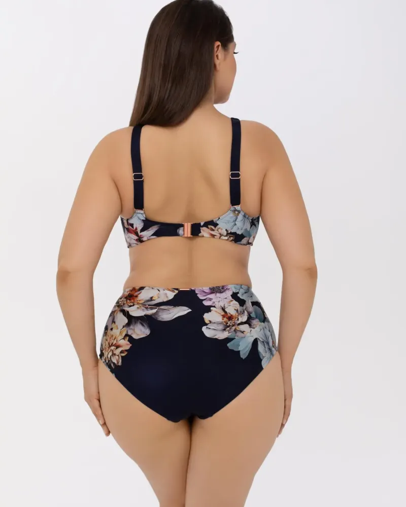 Бански долнище с висока талия Midnight Bloom