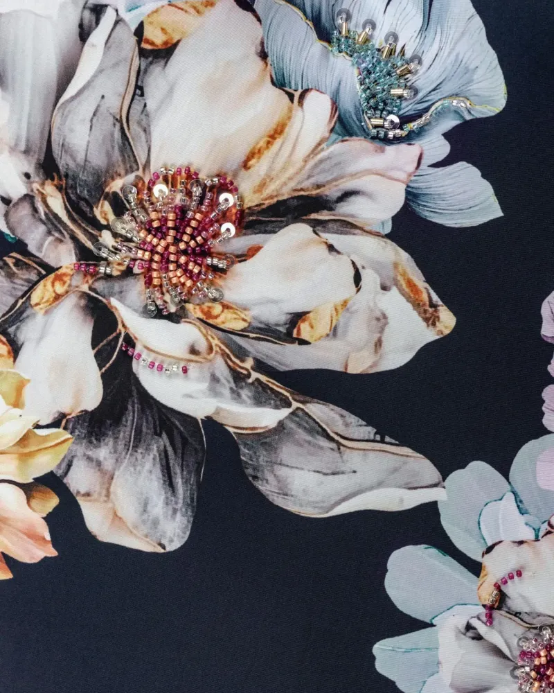 Бански долнище с висока талия Midnight Bloom