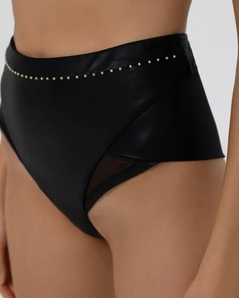 Бански долнище с висока талия Black Couture