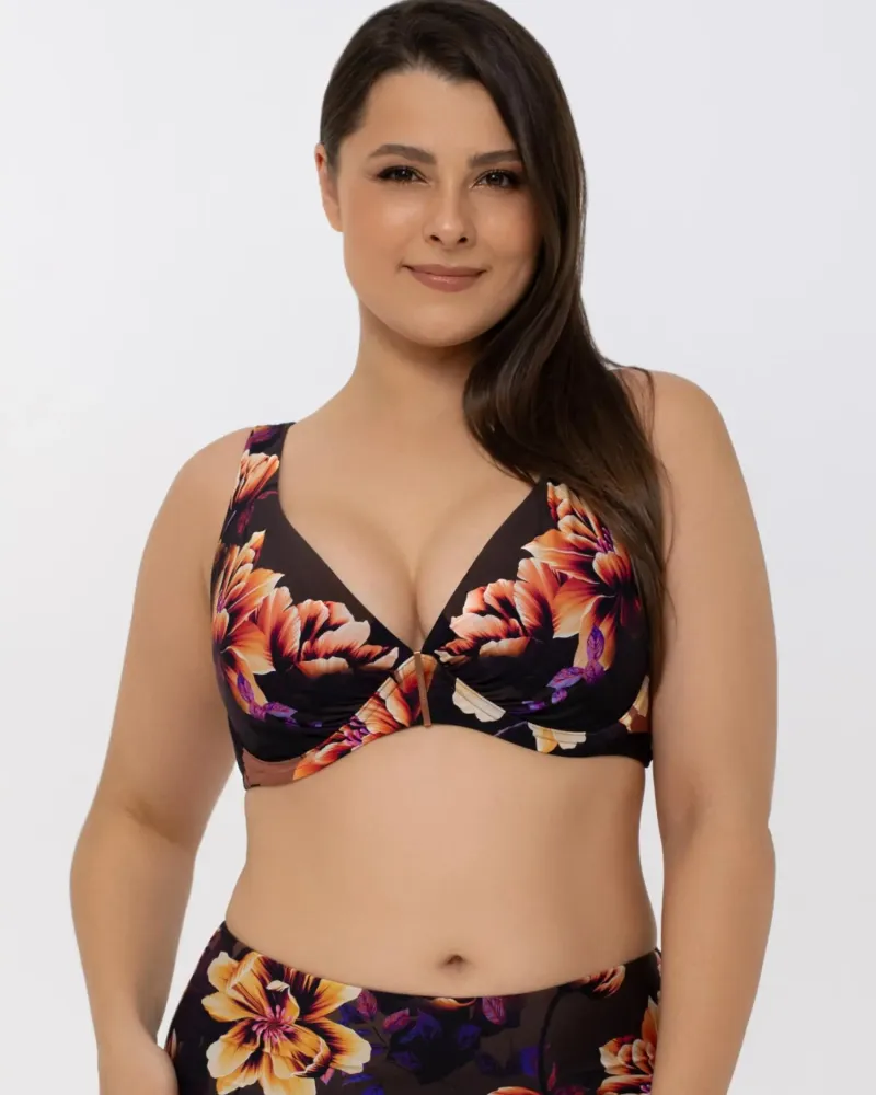 Бански горнище с меки чашки Flower Mania