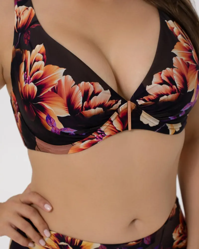 Бански горнище с меки чашки Flower Mania