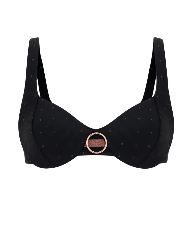 Горнище на бански с ниско изрязани чашки и банели Gilded Star