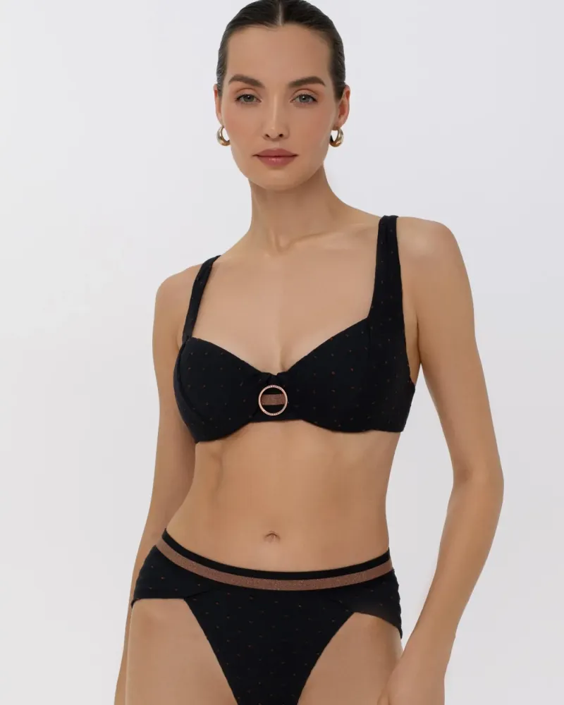 Горнище на бански с ниско изрязани чашки и банели Gilded Star