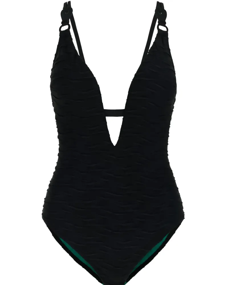 Цял бански черен без банели French Code