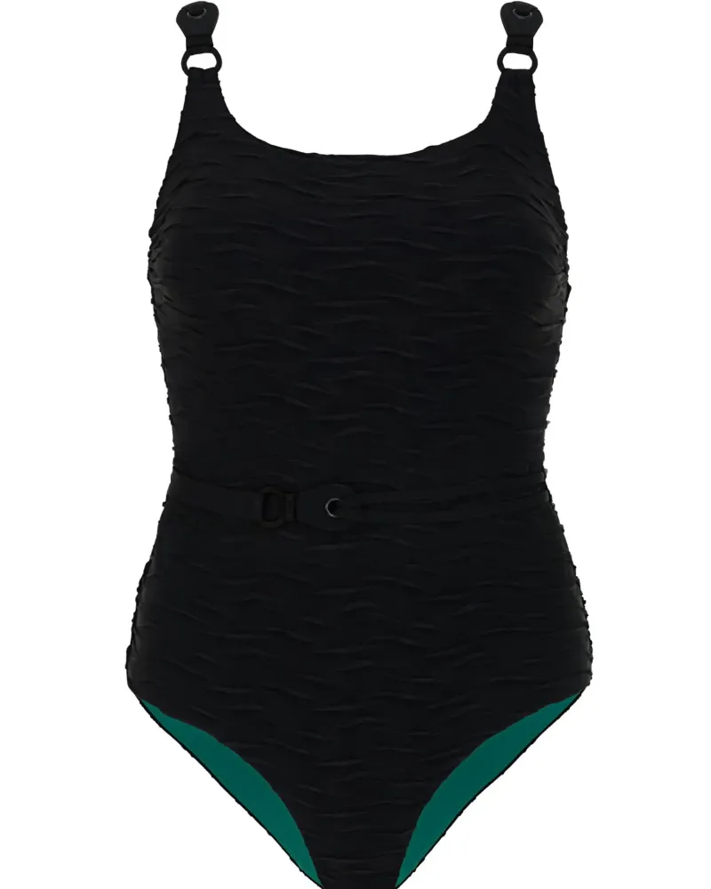 Черен цял бански French Code