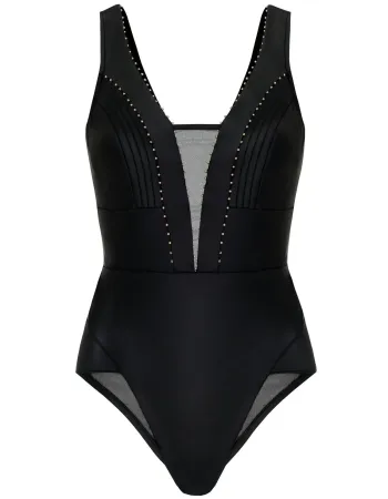 Черен цял бански с дълбоко деколте Black Couture Черен цял бански с дълбоко деколте Black Couture