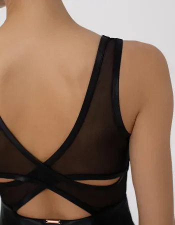 Черен цял бански с дълбоко деколте Black Couture Черен цял бански с дълбоко деколте Black Couture