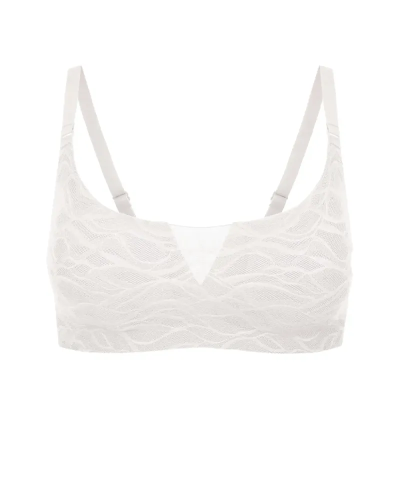 Елегантен бял сутиен без банели Lacy Skin