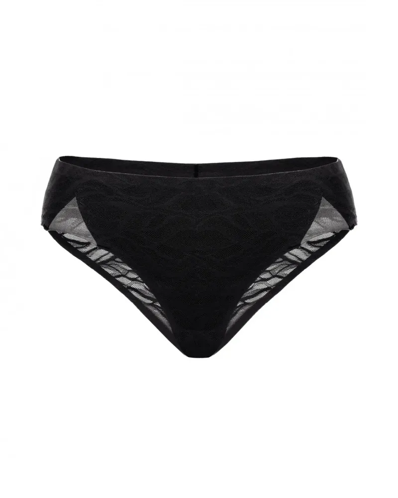 Безшевни черни бикини бразилиана Lacy Skin