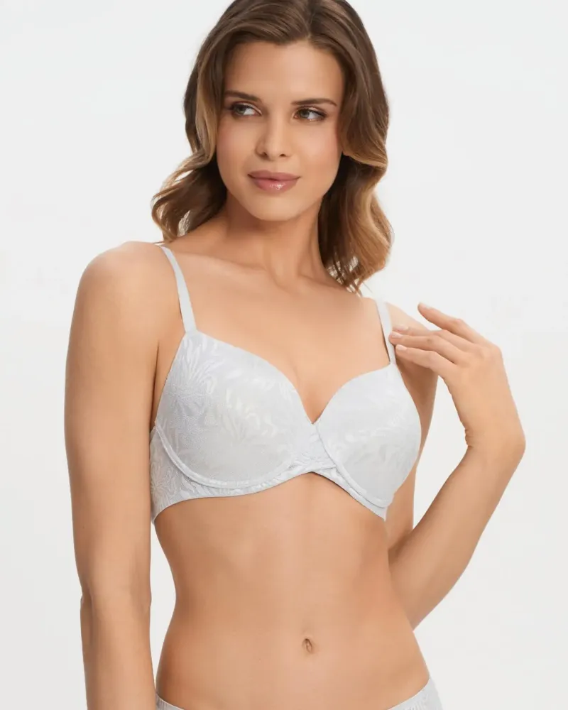 Сутиен с твърди чашки и банели Crystalline Silver