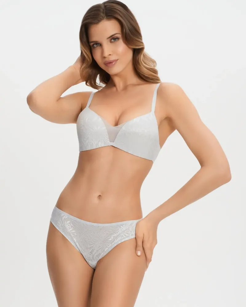 Сутиен с триъгълни чашки без банели Crystalline Silver