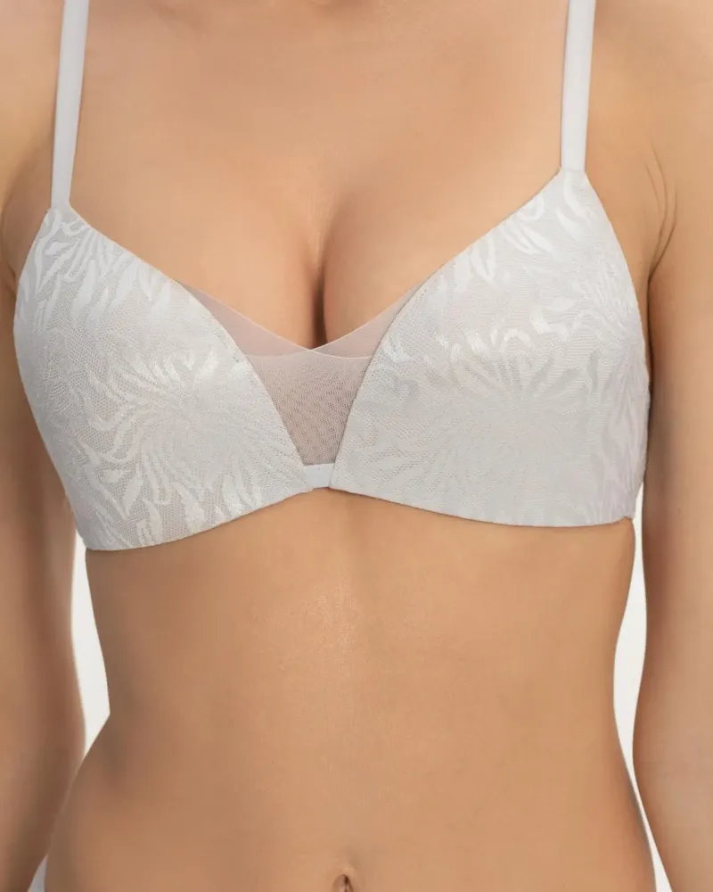 Сутиен с триъгълни чашки без банели Crystalline Silver