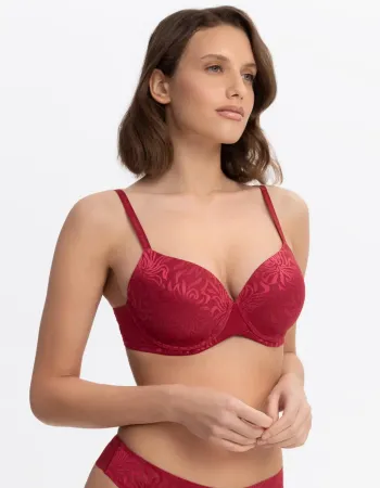 Сутиен с твърди чашки и банели Crystalline Red