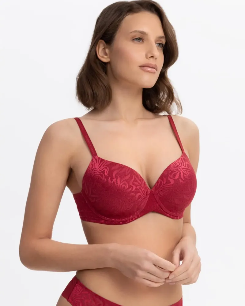 Сутиен с твърди чашки и банели Crystalline Red