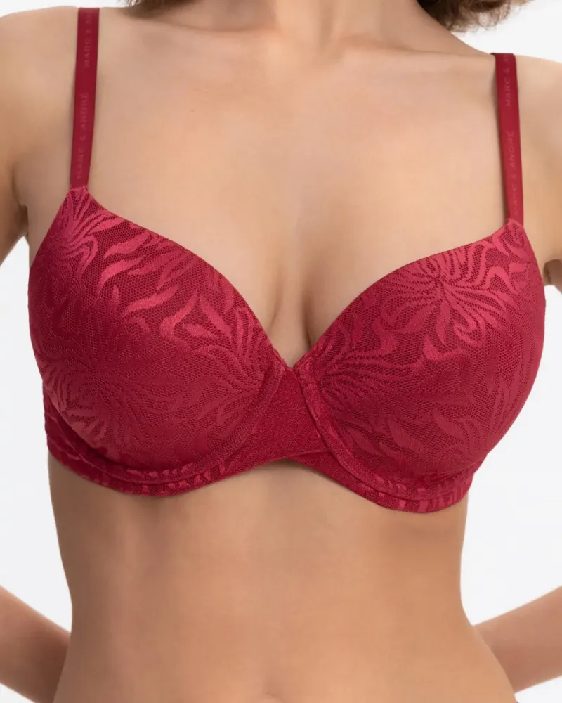 Сутиен с твърди чашки и банели Crystalline Red
