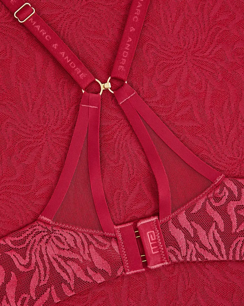 Сутиен с твърди чашки и банели Crystalline Red