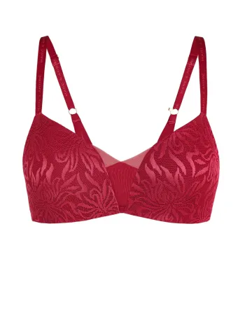 Сутиен с триъгълни чашки без банели Crystalline Red