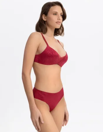 Сутиен с триъгълни чашки без банели Crystalline Red