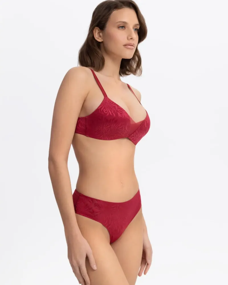 Сутиен с триъгълни чашки без банели Crystalline Red