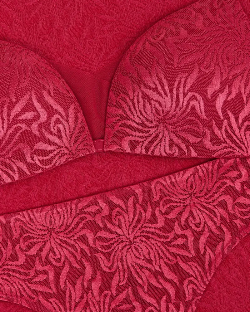 Сутиен с триъгълни чашки без банели Crystalline Red